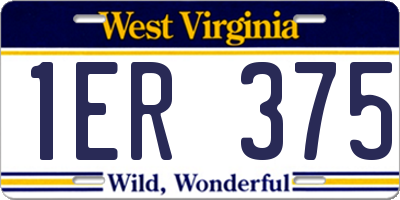 WV license plate 1ER375