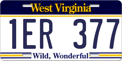 WV license plate 1ER377