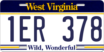 WV license plate 1ER378
