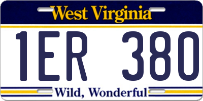WV license plate 1ER380