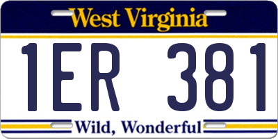 WV license plate 1ER381