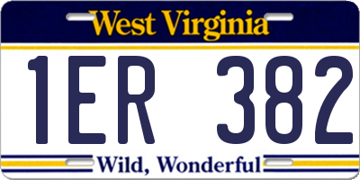 WV license plate 1ER382
