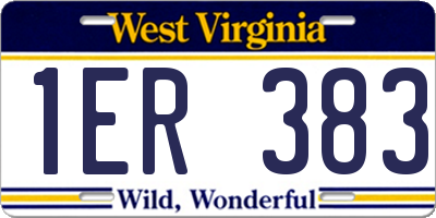 WV license plate 1ER383
