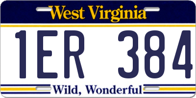 WV license plate 1ER384