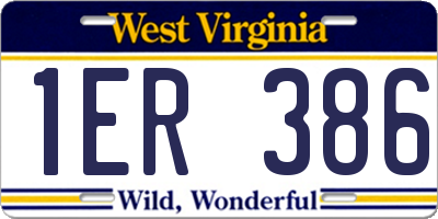 WV license plate 1ER386