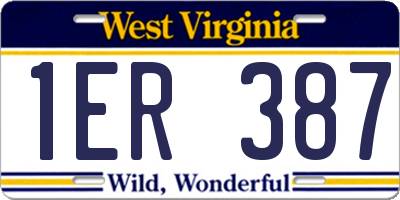 WV license plate 1ER387