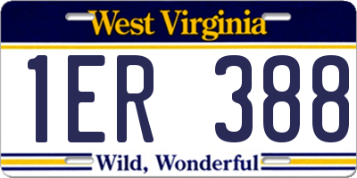 WV license plate 1ER388