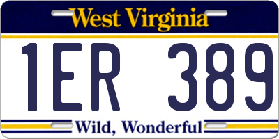 WV license plate 1ER389