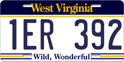WV license plate 1ER392