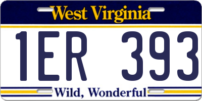 WV license plate 1ER393