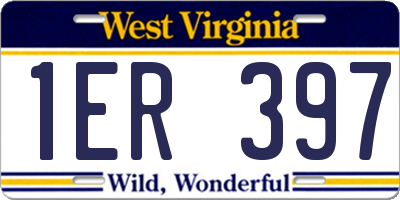 WV license plate 1ER397