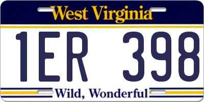 WV license plate 1ER398