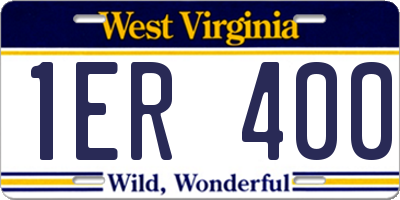 WV license plate 1ER400