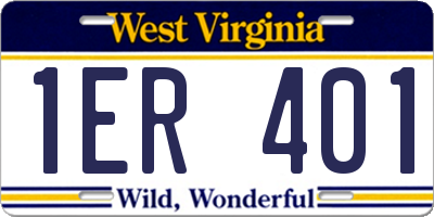 WV license plate 1ER401