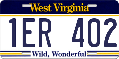 WV license plate 1ER402