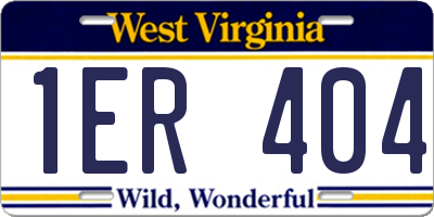 WV license plate 1ER404