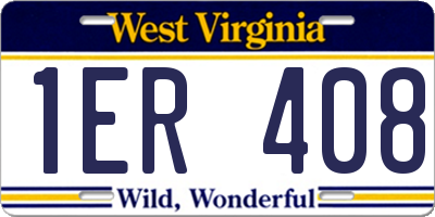 WV license plate 1ER408