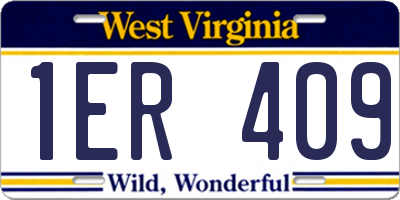 WV license plate 1ER409