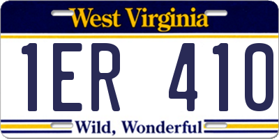 WV license plate 1ER410