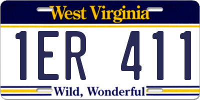 WV license plate 1ER411
