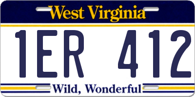 WV license plate 1ER412