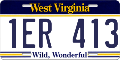 WV license plate 1ER413