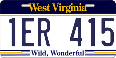 WV license plate 1ER415