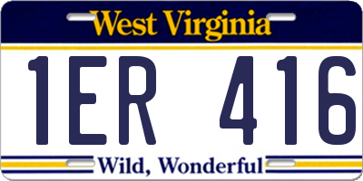 WV license plate 1ER416
