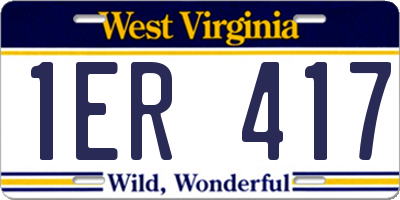 WV license plate 1ER417
