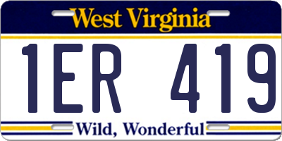 WV license plate 1ER419