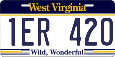 WV license plate 1ER420