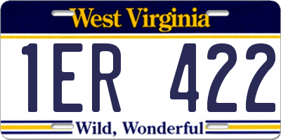 WV license plate 1ER422
