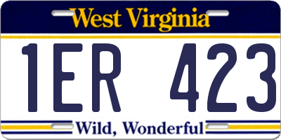 WV license plate 1ER423