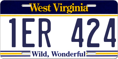 WV license plate 1ER424