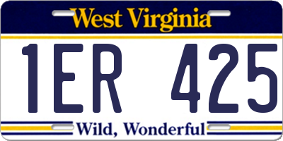 WV license plate 1ER425