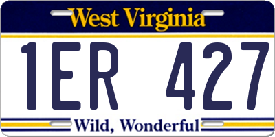 WV license plate 1ER427