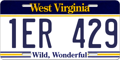 WV license plate 1ER429