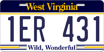 WV license plate 1ER431