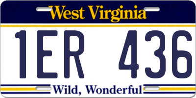 WV license plate 1ER436