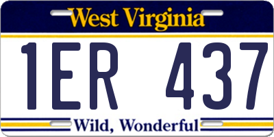 WV license plate 1ER437