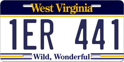 WV license plate 1ER441