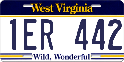 WV license plate 1ER442