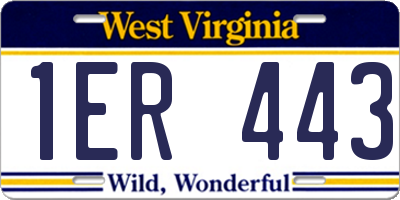 WV license plate 1ER443