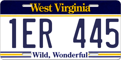 WV license plate 1ER445