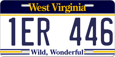 WV license plate 1ER446