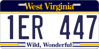 WV license plate 1ER447