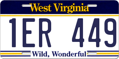 WV license plate 1ER449