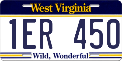 WV license plate 1ER450