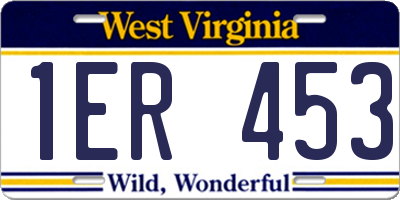 WV license plate 1ER453