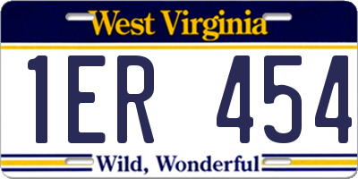 WV license plate 1ER454